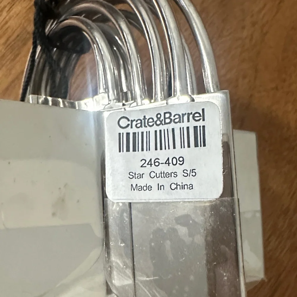 Crate&Barrel Silver and Black Star Cookie Cutters